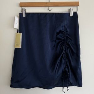 Navy silk skirt